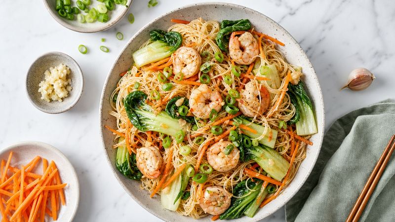 Mihoen met Garnalen en Paksoi