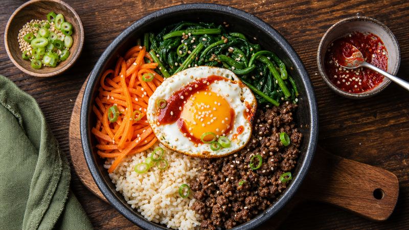 Bibimbap met rundergehakt