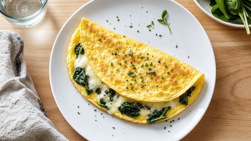 Gevulde Omelet met Spinazie en Kaas