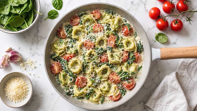 Tortellinipan met roomsaus