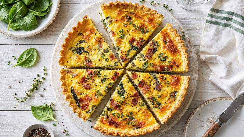 Quiche Lorraine met Spek, Spinazie en Gruyère