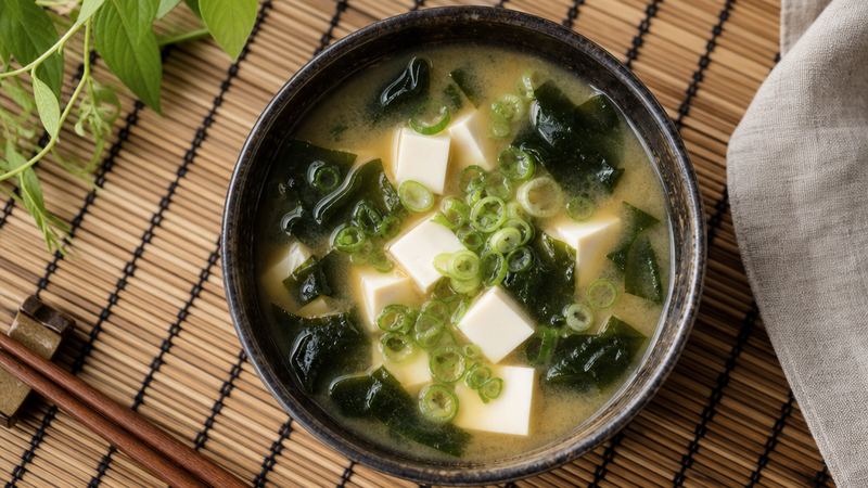 Miso Soep met Tofu en Noedels
