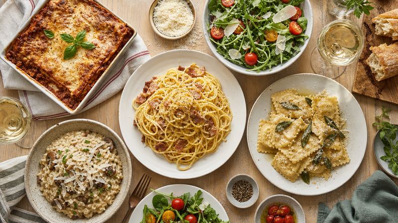 Pasta Weekmenu: Carbonara, Risotto en Meer